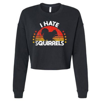 Squirrel Hunting I Hate Squirrel Hunter Retro Design Cropped Pullover Crew