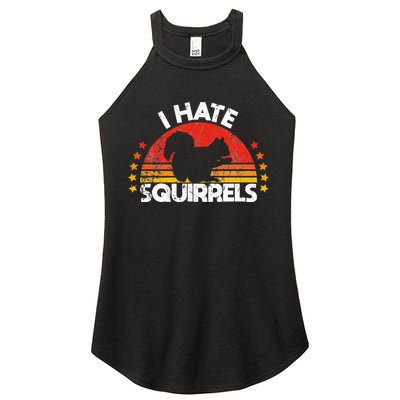 Squirrel Hunting I Hate Squirrel Hunter Retro Design Women's Perfect Tri Rocker Tank