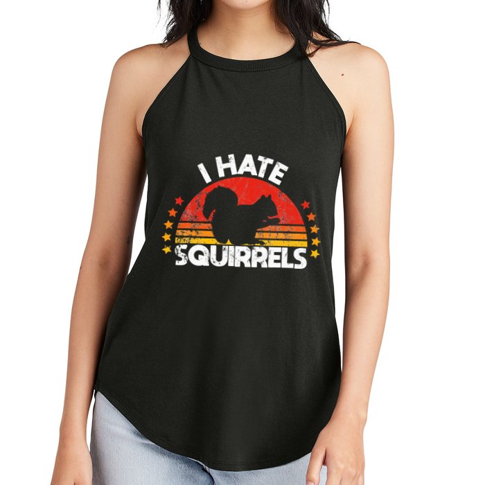 Squirrel Hunting I Hate Squirrel Hunter Retro Design Women's Perfect Tri Rocker Tank