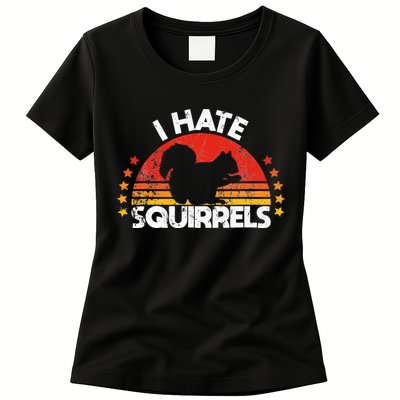 Squirrel Hunting I Hate Squirrel Hunter Retro Design Womens T-Shirt