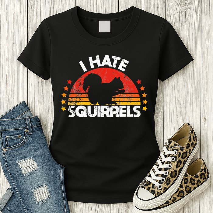 Squirrel Hunting I Hate Squirrel Hunter Retro Design Womens T-Shirt