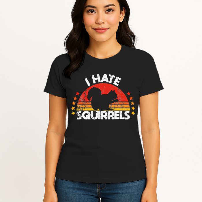 Squirrel Hunting I Hate Squirrel Hunter Retro Design Womens T-Shirt