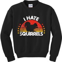Squirrel Hunting I Hate Squirrel Hunter Retro Design Kids Sweatshirt