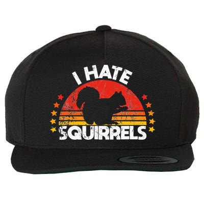 Squirrel Hunting I Hate Squirrel Hunter Retro Design Wool Snapback Cap