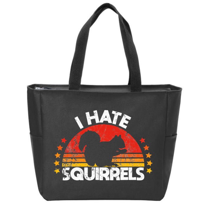 Squirrel Hunting I Hate Squirrel Hunter Retro Design Zip Tote Bag