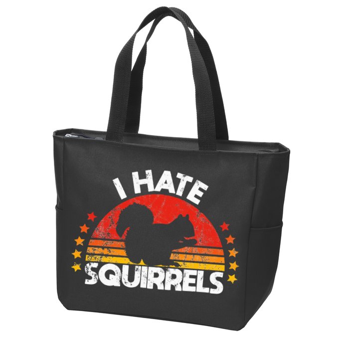 Squirrel Hunting I Hate Squirrel Hunter Retro Design Zip Tote Bag