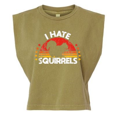 Squirrel Hunting I Hate Squirrel Hunter Retro Design Garment-Dyed Women's Muscle Tee