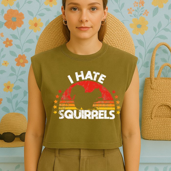 Squirrel Hunting I Hate Squirrel Hunter Retro Design Garment-Dyed Women's Muscle Tee
