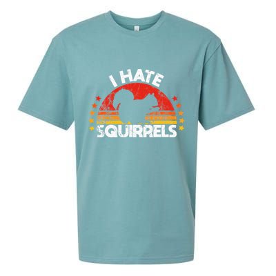Squirrel Hunting I Hate Squirrel Hunter Retro Design Sueded Cloud Jersey T-Shirt
