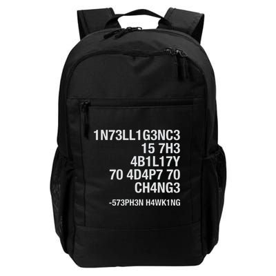 Stephen Hawking Intelligence Is The Ability To Adapt To Change Funny Daily Commute Backpack