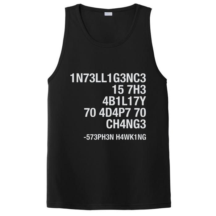 Stephen Hawking Intelligence Is The Ability To Adapt To Change Funny PosiCharge Competitor Tank