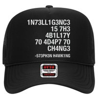 Stephen Hawking Intelligence Is The Ability To Adapt To Change Funny Trucker Hat