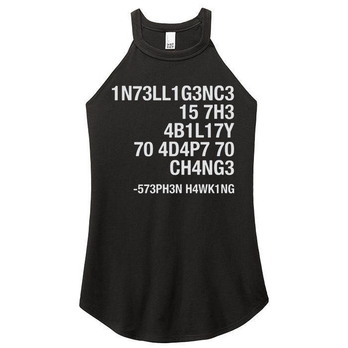 Stephen Hawking Intelligence Is The Ability To Adapt To Change Funny Women's Perfect Tri Rocker Tank