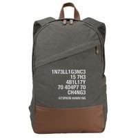 Stephen Hawking Intelligence Is The Ability To Adapt To Change Funny Cotton Canvas Backpack