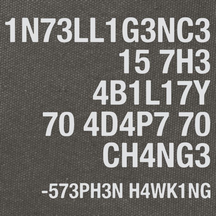 Stephen Hawking Intelligence Is The Ability To Adapt To Change Funny Cotton Canvas Backpack