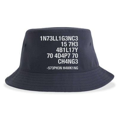 Stephen Hawking Intelligence Is The Ability To Adapt To Change Funny Sustainable Bucket Hat