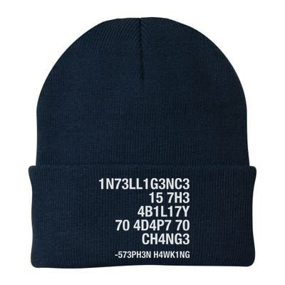 Stephen Hawking Intelligence Is The Ability To Adapt To Change Funny Beanie