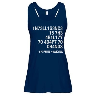 Stephen Hawking Intelligence Is The Ability To Adapt To Change Funny Ladies Essential Flowy Tank