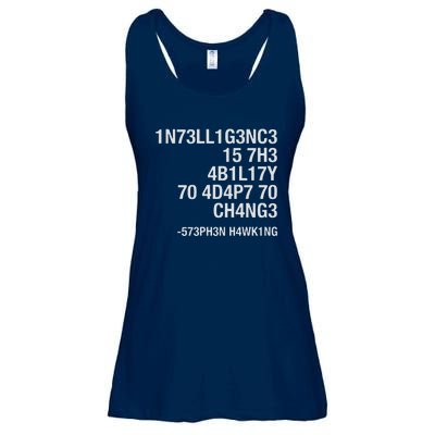 Stephen Hawking Intelligence Is The Ability To Adapt To Change Funny Ladies Essential Flowy Tank