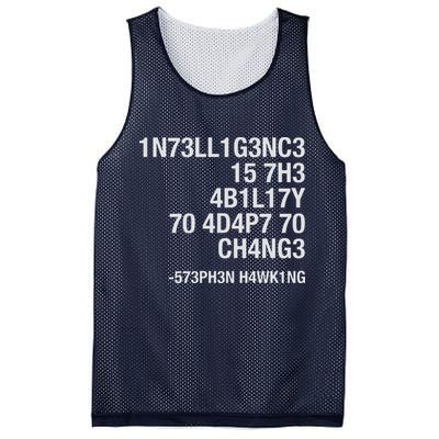 Stephen Hawking Intelligence Is The Ability To Adapt To Change Funny Mesh Reversible Basketball Jersey Tank