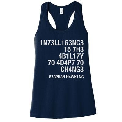 Stephen Hawking Intelligence Is The Ability To Adapt To Change Funny Womens Tank Top