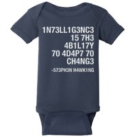 Stephen Hawking Intelligence Is The Ability To Adapt To Change Funny Baby Bodysuit