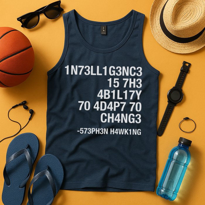 Stephen Hawking Intelligence Is The Ability To Adapt To Change Funny Tank Top