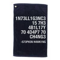 Stephen Hawking Intelligence Is The Ability To Adapt To Change Funny Golf Towel