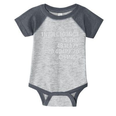 Stephen Hawking Intelligence Is The Ability To Adapt To Change Funny Infant Baby Jersey Bodysuit