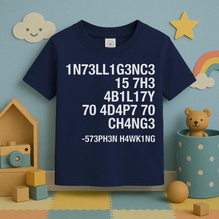 Stephen Hawking Intelligence Is The Ability To Adapt To Change Funny Toddler T-Shirt