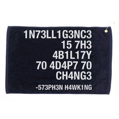 Stephen Hawking Intelligence Is The Ability To Adapt To Change Funny Grommeted Golf Towel