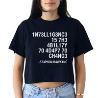 Stephen Hawking Intelligence Is The Ability To Adapt To Change Funny Crop Top