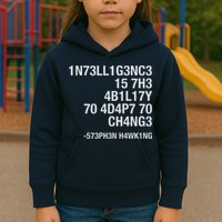 Stephen Hawking Intelligence Is The Ability To Adapt To Change Funny Kids Hoodie