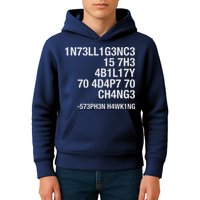 Stephen Hawking Intelligence Is The Ability To Adapt To Change Funny Kids Hoodie