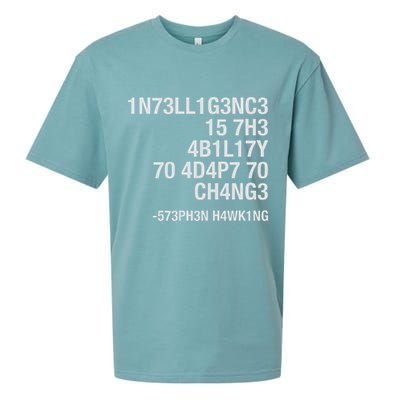 Stephen Hawking Intelligence Is The Ability To Adapt To Change Funny Sueded Cloud Jersey T-Shirt