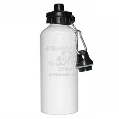 Stephen Hawking Intelligence Is The Ability To Adapt To Change Funny Aluminum Water Bottle