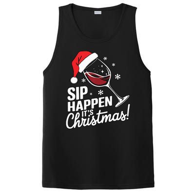 Sip Happens Its Christmas Funny Santa Christmas Wine Lovers PosiCharge Competitor Tank