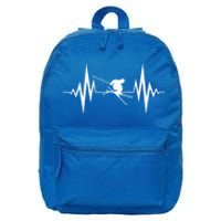 Skiing Heartbeat I Love Skiing Winter Sports Racing Skier Gift 16 in Basic Backpack