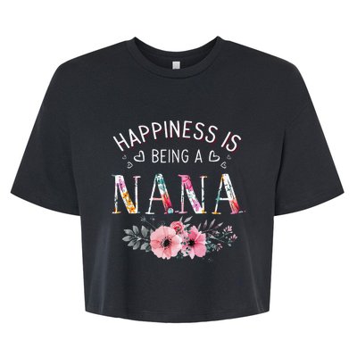 Sunflower Happiness is being a Nana gift Mother's Day Bella+Canvas Jersey Crop Tee