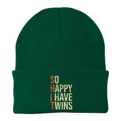 So Happy I Have Twins Twin Dad Father Mother Of Twins Knit Cap Winter Beanie