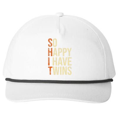 So Happy I Have Twins Twin Dad Father Mother Of Twins Snapback Five-Panel Rope Hat