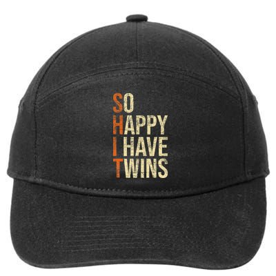 So Happy I Have Twins Twin Dad Father Mother Of Twins 7-Panel Snapback Hat