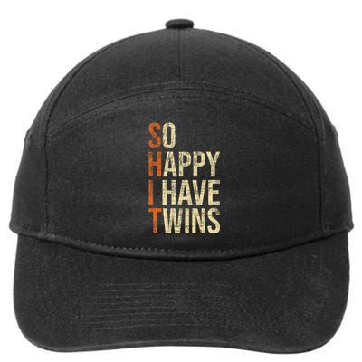 So Happy I Have Twins Twin Dad Father Mother Of Twins 7-Panel Snapback Hat