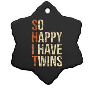 So Happy I Have Twins Twin Dad Father Mother Of Twins Ceramic Star Ornament