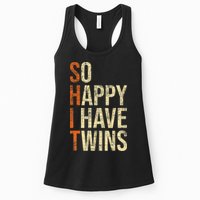 So Happy I Have Twins Twin Dad Father Mother Of Twins Womens Tank Top