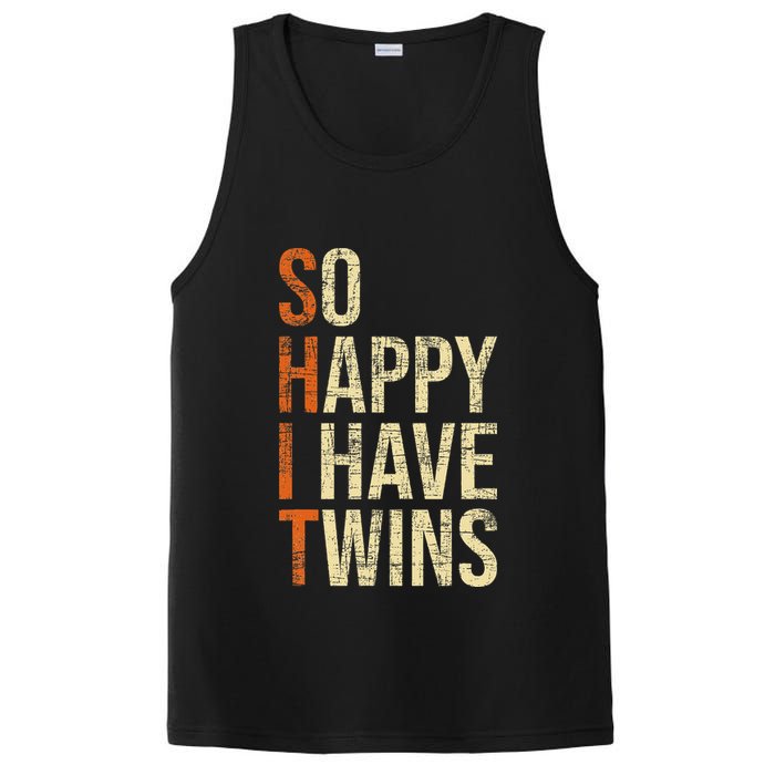 So Happy I Have Twins Twin Dad Father Mother Of Twins PosiCharge Competitor Tank