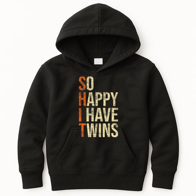 So Happy I Have Twins Twin Dad Father Mother Of Twins Kids Hoodie