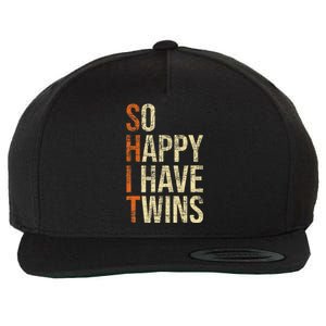 So Happy I Have Twins Twin Dad Father Mother Of Twins Wool Snapback Cap