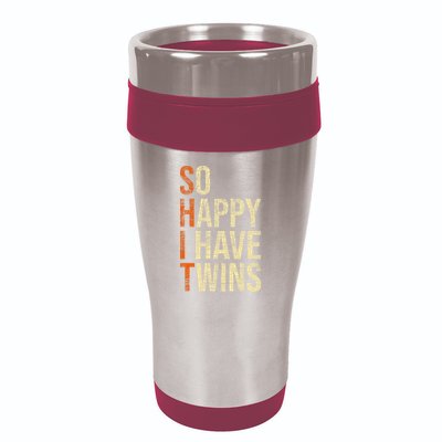So Happy I Have Twins Twin Dad Father Mother Of Twins 16oz Travel Tumbler