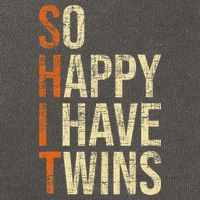 So Happy I Have Twins Twin Dad Father Mother Of Twins Cotton Canvas Backpack